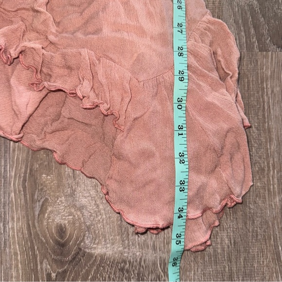 Free People Adella Lace ruffled tiered Mini slip Dress in Rose Pink M - Picture 13 of 13